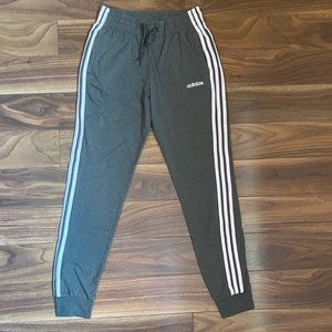 Adidas Grey Joggers With White Stripe